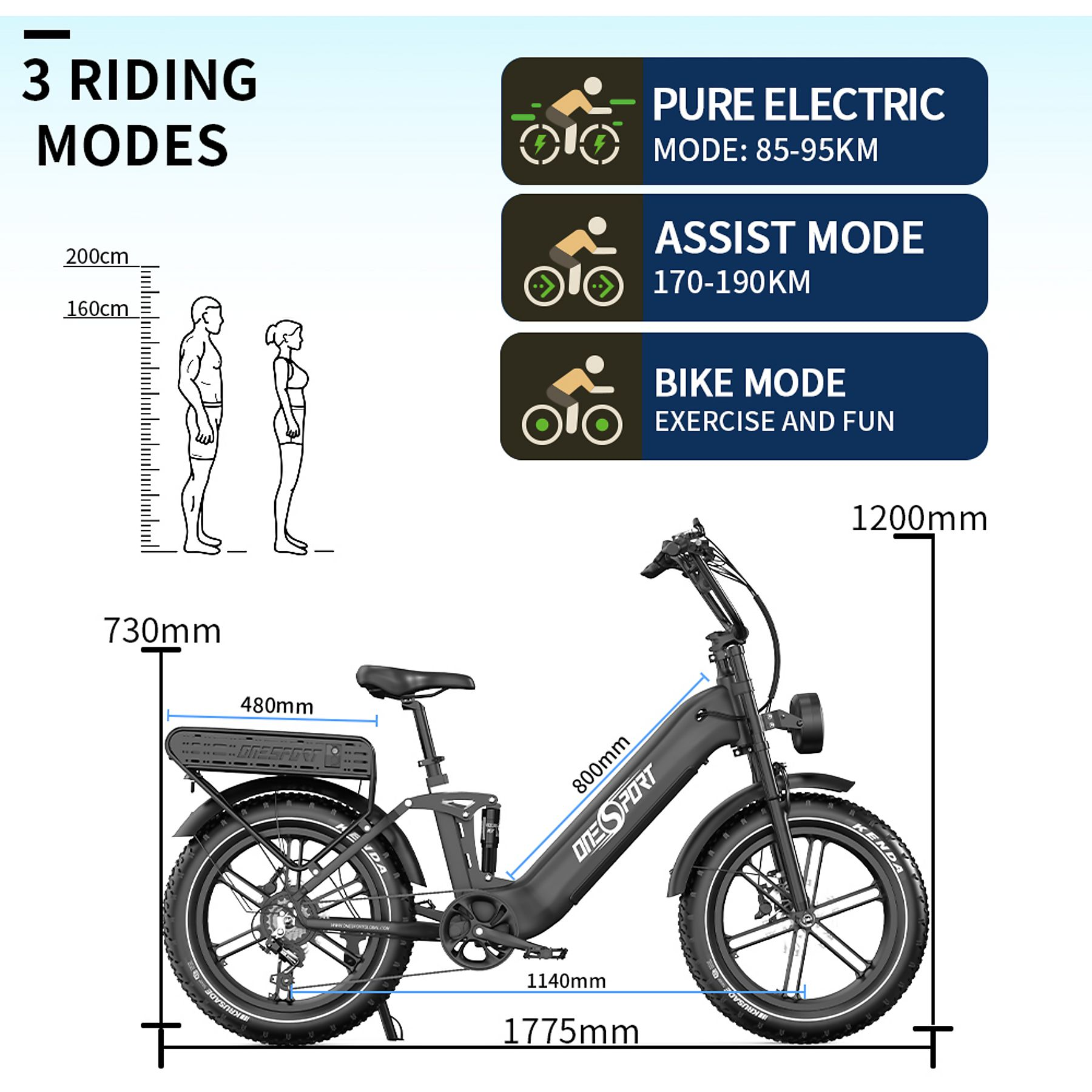 Elektrický bicykel Onesport OT08 Pro 2